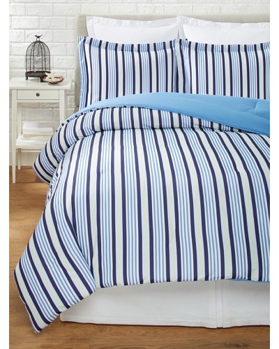 Tommy Hilfiger Tampa Comforter Set, Blue Stripe, Full/Queen