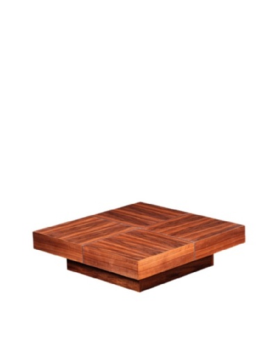 Furniture Contempo Abby Square Coffee Table, Walnut