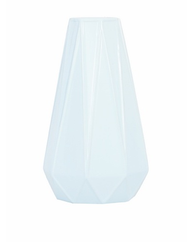 Torre & Tagus Tall Prism Tapered Ceramic Vase, White