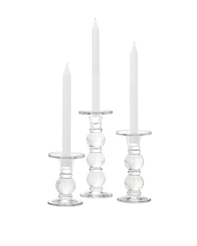 Torre & Tagus Set of 3 Isis Glass Ball Candle Sticks