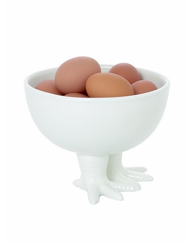 Torre & Tagus Cluck Porcelain Fruit Bowl, White