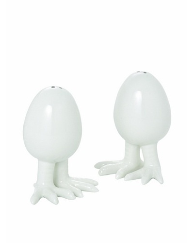 Torre & Tagus Pair of Cluck Salt & Pepper Shakers, White