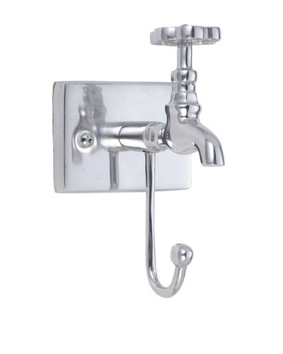 Torre & Tagus Single Tap Wall Hook, Silver