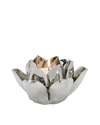 Torre & Tagus Rose Tea Light Holder, Chrome