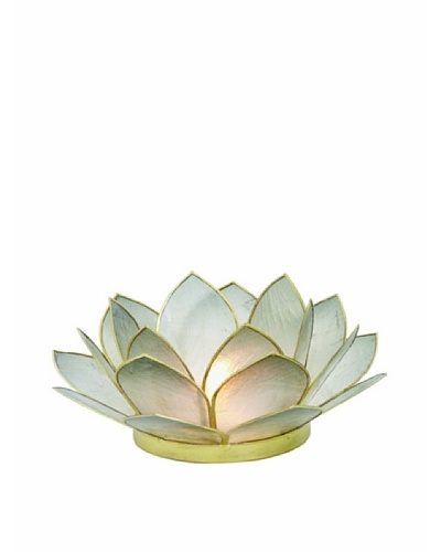 Torre & Tagus Lotus Capiz Shell Tealight Holder, Smoke