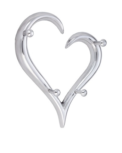 Torre & Tagus “Open Heart” Multi Wall Hook, Silver