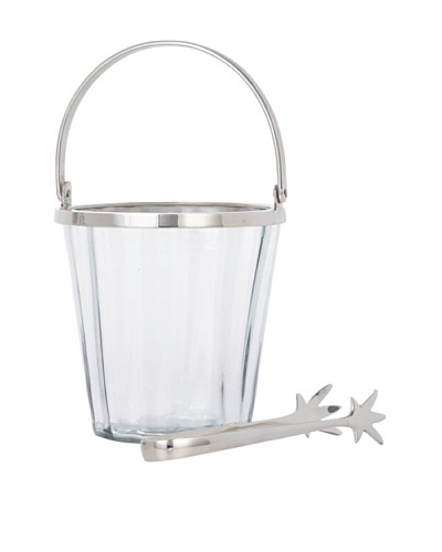 Torre & Tagus Club Glass Ice Bucket with Tongs