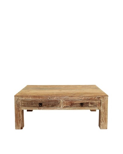 Tottenham Court Hampton 2-Drawer Coffee Table, Lime Wash