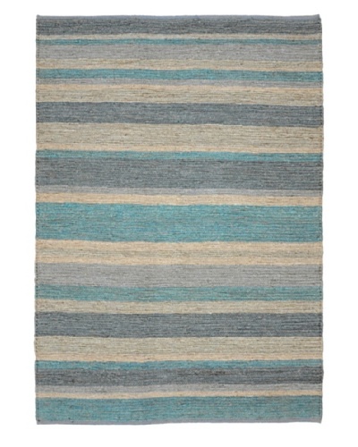 Tottenham Court Soumak Stripe Rug, Turquoise, 9′ x 12′