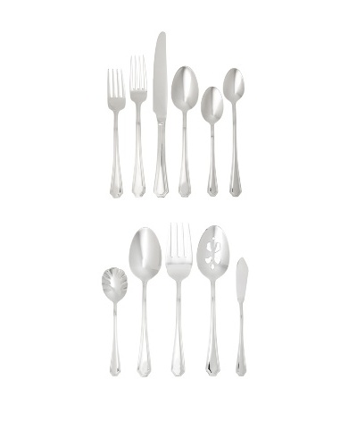 Towle 55-Piece Tate Flatware Set, Silver