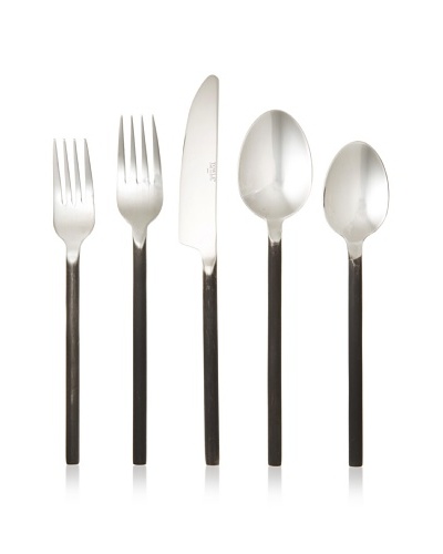 Towle 20-Piece Barretta Flatware Set, Black/Silver