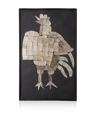 Tozai Rooster Rustic Collage Wall Art, Gray/Black