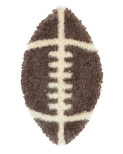 Trade-Am Senses Shag Football Rug, Brown/Beige, 2' x 4'