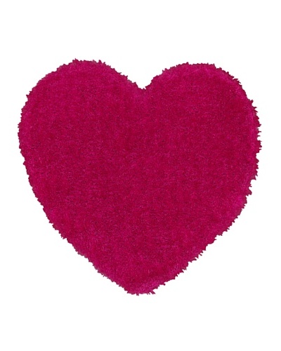 Trade-Am Senses Shag Heart Rug, Pink, 4'