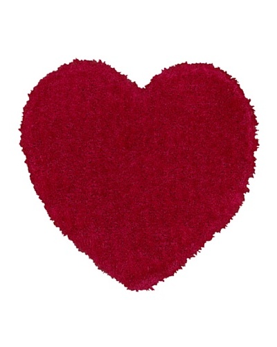 Trade-Am Senses Shag Heart Rug, Red, 5′ Round