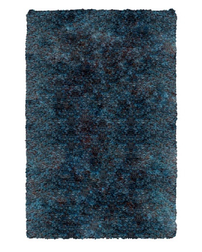 Trade-Am Senses Shag Rug, Chocolate/Teal, 5' x 7' 9