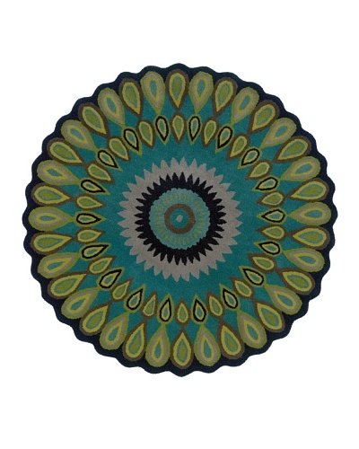 Trade-Am Vibrance Miami Round Rug [Blue]