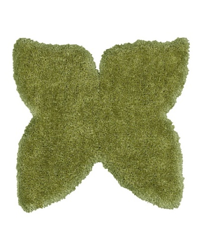 Trade-Am Senses Butterfly Shag Rug, Green, 5' Round