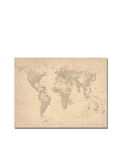 Trademark Art Michael Tompsett World Map of Cities Canvas Art