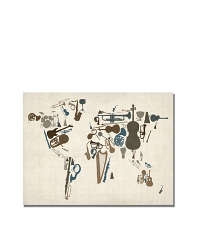 Trademark Art Michael Tompsett Instrument World Map Canvas Art