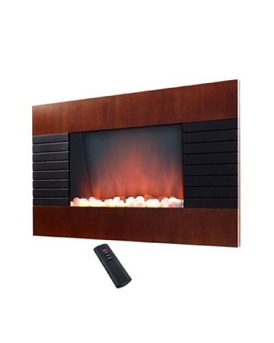 PROlectrix Wood Trim Panel Electric Fireplace Heater, Black & Oak