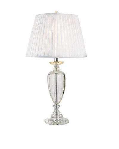 TransGlobe Beveled Acorn Crystal Table Lamp, Polished Chrome