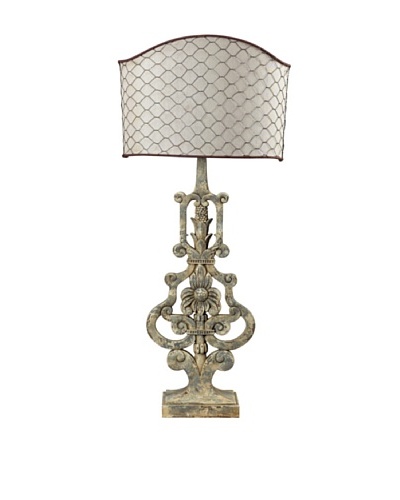Avignon Table Lamp with Linen Chicken Wire Shade