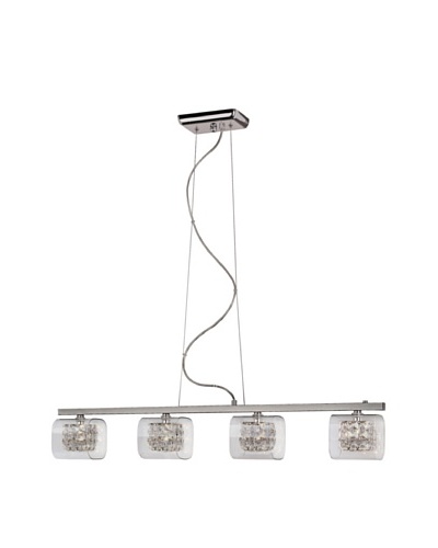 Trans Globe Lighting Glassed Cube 4-Light Island Pendant, Polished Chrome