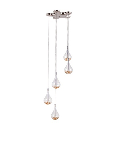 Trans Globe Lighting 5-Light Beaded Drop Mini Pendant, Polished ChromeAs You See