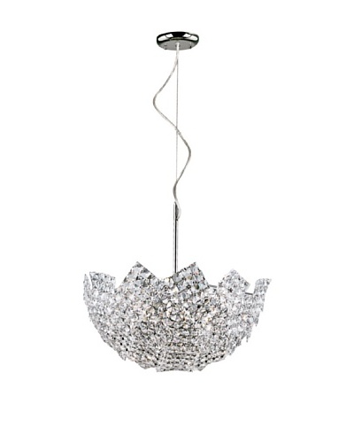 Trans Globe Lighting Fragmented Crystal Basket Pendant, Polished Chrome