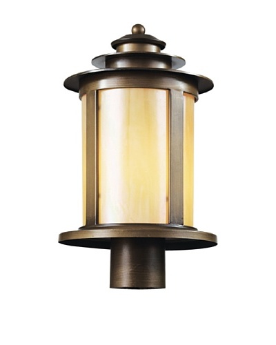 Trans Globe Lighting Bronzed Honey Post Light, Antique Bronze, 17″