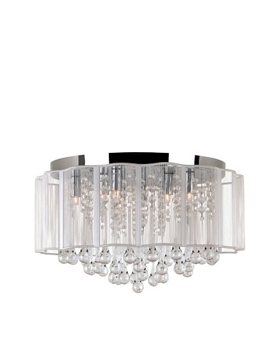 Trans Globe Lighting Veiled Modern Flush-Mount Fixture, Polished Chrome