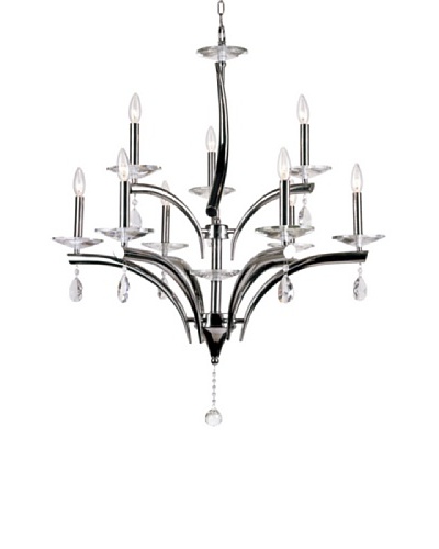 Transglobe Lighting 9-Light Polished Chrome Contemporary Chandelier