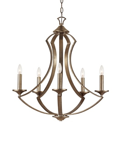 Trans Globe Lighting Silver Leaf 6-Light Chandelier, Antique Silver Leaf