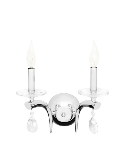Transglobe Lighting Contemporary 2-Light Wall Sconce, Polished Chrome