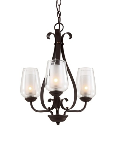 Trans Globe Lighting Eclectic Tempo 3-Light Chandelier, Rubbed Oil Bronze