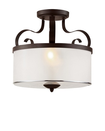 Trans Globe Lighting Eclectic Tempo 16 Semi Flush Light, Rubbed Oil Bronze