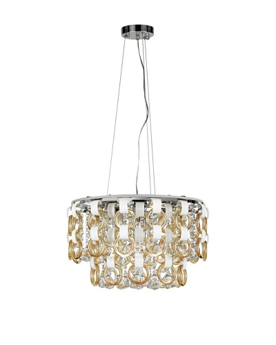 Trans Globe Lighting Champagne and Crystal Pendant Light, Polished Chrome