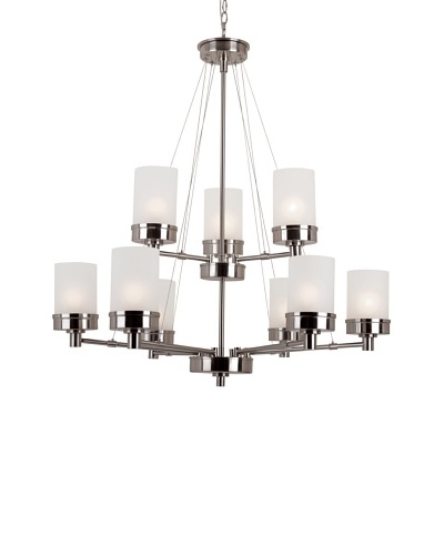 Trans Globe Lighting Urban Swag 2-Tier Chandelier, Brushed Nickel