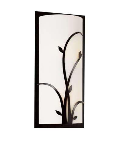 Trans Globe Lighting Large Opal Reed Wall Sconce, Black