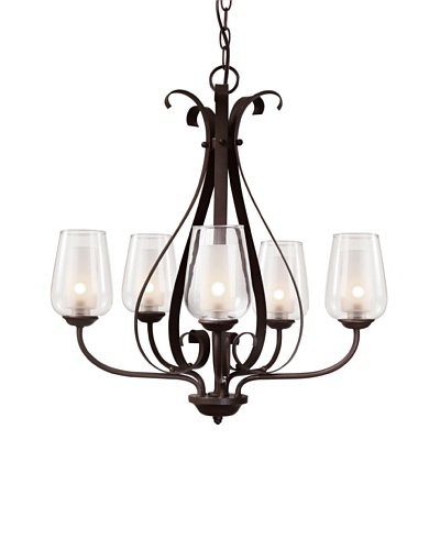 Trans Globe Lighting Eclectic Tempo 5-Light Chandelier, Rubbed Oil Bronze