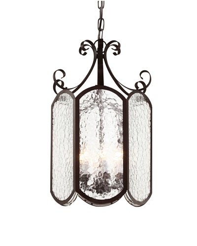 Trans Globe Lighting Iced Glass 10 Foyer Pendant, Rubbed Oil Bronze