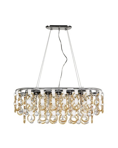 Trans Globe Lighting Champagne and Crystal Island Pendant Light, Polished Chrome