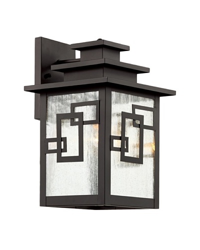 Trans Globe Lighting Geo Tempo Wall Lantern, Weathered Bronze,14