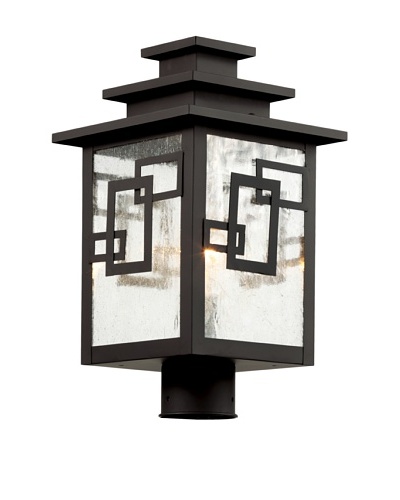 Trans Globe Lighting Geo Tempo Post Light, Weathered Bronze, 16