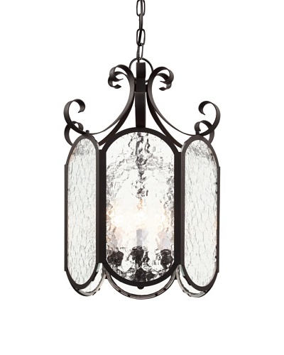 Trans Globe Lighting Iced Glass 18″ Foyer Pendant, Black