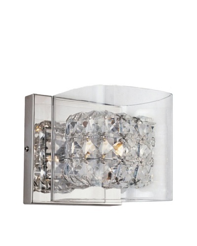 Trans Globe Lighting Glassed Cube Wall Sconce, Polished Chrome