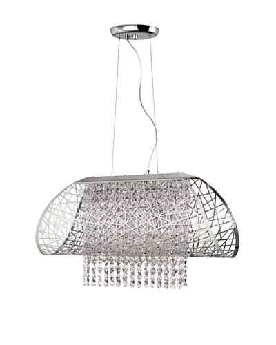 Trans Globe Lighting Wrapped Crystal Island Pendant, Polished Chrome