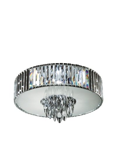 Trans Globe Lighting Chimes Crystal Flush-Mount Fixture, Polished Chrome