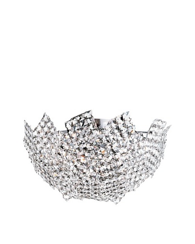 Trans Globe Lighting Fragmented Crystal Basket Semi Flush-Mount Fixture, Polished Chrome